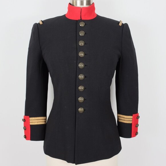 Ralph Lauren Purple Label Collection jacket sz 4 officers black red Wilmington